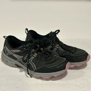 Asics Womens Gel Venture 8 1012A708 Black Running Shoes Sneakers Size 11.5